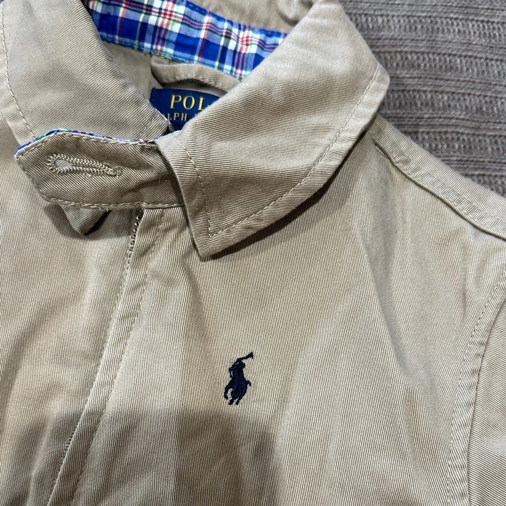 Kids Tan Jacket with Plaid Lining - Picture 5 of 5